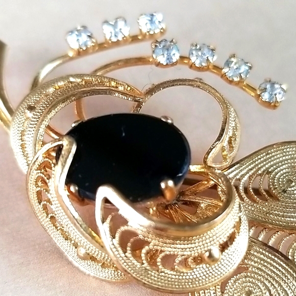 Vintage Western Germany Rhinestone Brooch Pin - Picture 11 of 15